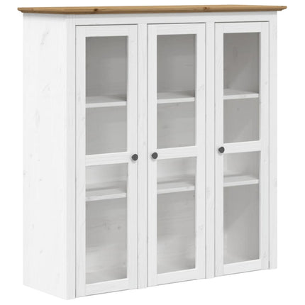 Credenza BODO 115,5x43x200,5 cm Massello Pino Bianco e Marrone
