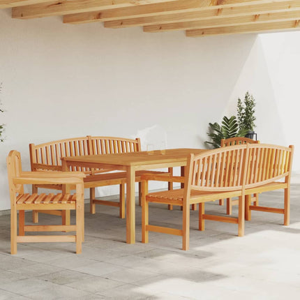 Set da Pranzo per Giardino 5 pz in Legno Massello di Teak