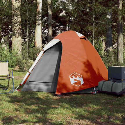Tenda a Cupola 2 Persone Grigio e Arancione Impermeabile