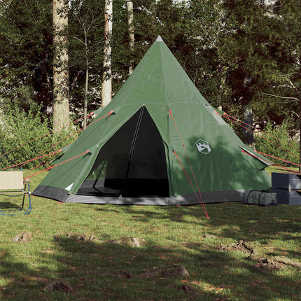 Tenda da Campeggio Tipi per 4 Persone Verde Impermeabile