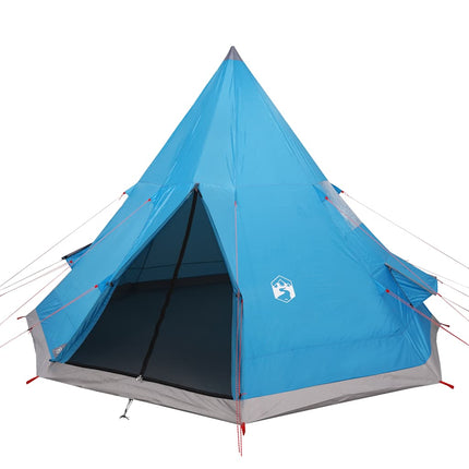 Tenda da Campeggio Tipi per 4 Persone Blu Impermeabile