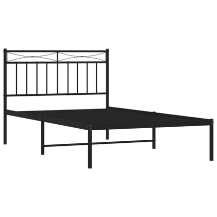 Giroletto con Testiera in Metallo Nero 107x203 cm