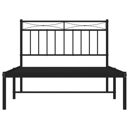 Giroletto con Testiera in Metallo Nero 107x203 cm