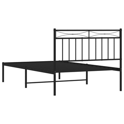 Giroletto con Testiera in Metallo Nero 107x203 cm