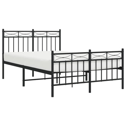 Giroletto con Testiera e Pediera Metallo Nero 120x190 cm