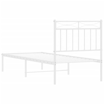 Giroletto con Testiera Metallo Bianco 80x200 cm