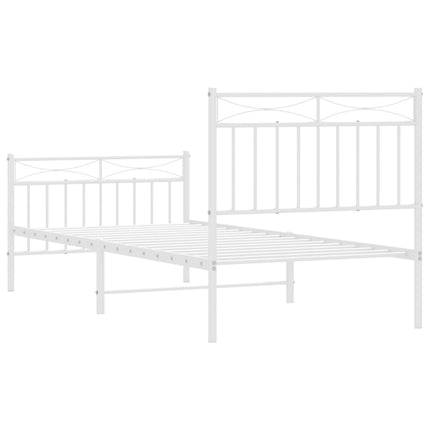 Giroletto con Testiera e Pediera Metallo Bianco 90x190 cm