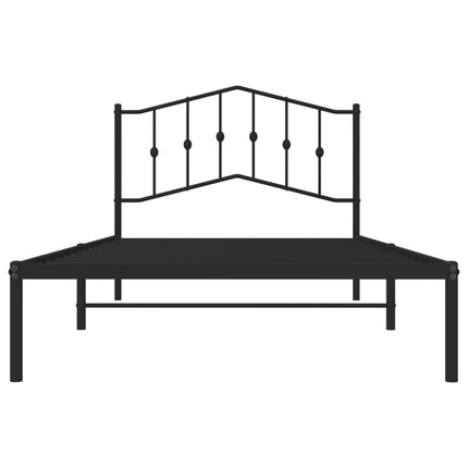 Giroletto con Testiera in Metallo Nero 107x203 cm