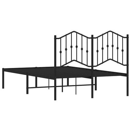 Giroletto con Testiera in Metallo Nero 120x190 cm