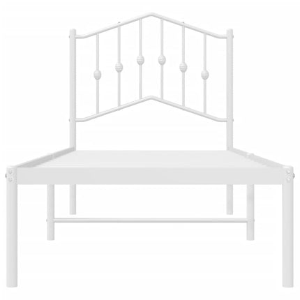 Giroletto senza Materaso con Testiera Metallo Bianco 75x190 cm
