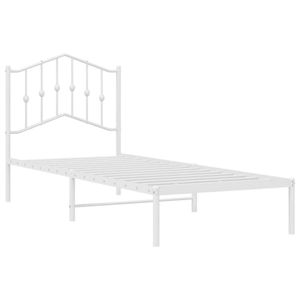 Giroletto con Testiera Metallo Bianco 90x190 cm