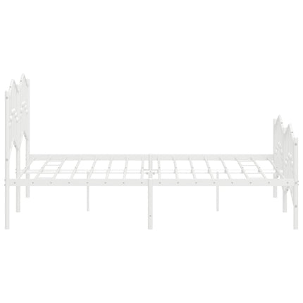 Giroletto con Testiera e Pediera Metallo Bianco 140x200 cm