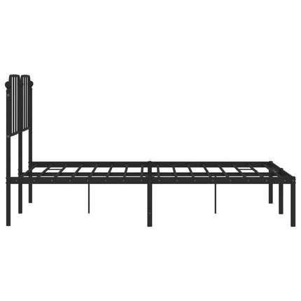 Giroletto con Testiera in Metallo Nero 140x200 cm