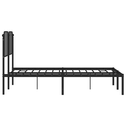 Giroletto con Testiera in Metallo Nero 150x200 cm