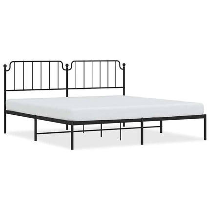 Giroletto con Testiera in Metallo Nero 193x203 cm