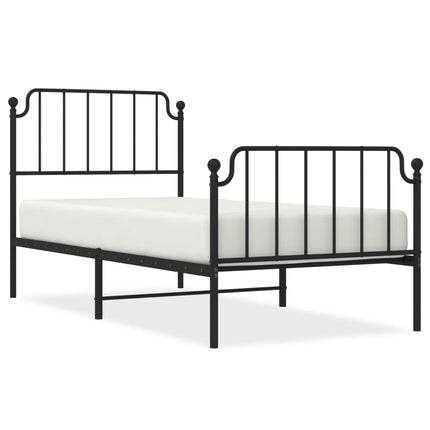 Giroletto con Testiera e Pediera Metallo Nero 90x190 cm