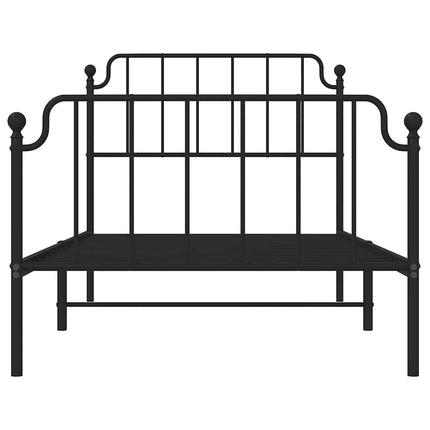 Giroletto con Testiera e Pediera Metallo Nero 100x190 cm
