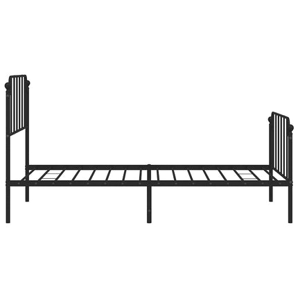 Giroletto con Testiera e Pediera Metallo Nero 100x200 cm