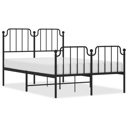 Giroletto con Testiera e Pediera Metallo Nero 120x190 cm