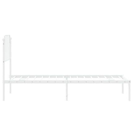 Giroletto senza Materaso con Testiera Metallo Bianco 75x190 cm