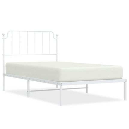 Giroletto con Testiera Metallo Bianco 100x200 cm