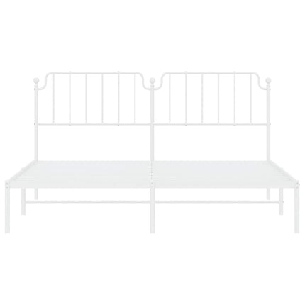 Giroletto con Testiera Metallo Bianco 183x213 cm