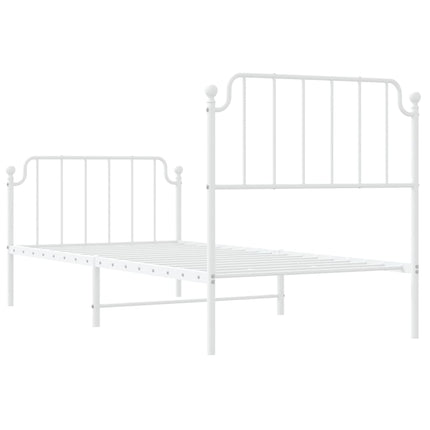 Giroletto con Testiera e Pediera Metallo Bianco 90x190 cm