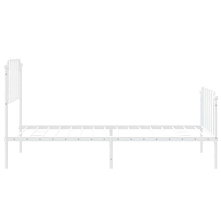 Giroletto con Testiera e Pediera Metallo Bianco 100x190 cm