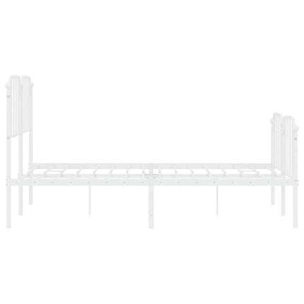 Giroletto con Testiera e Pediera Metallo Bianco 135x190 cm