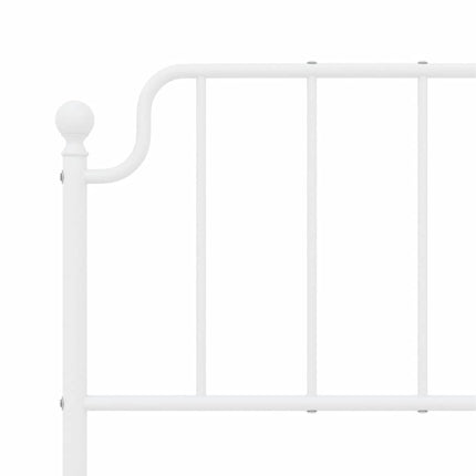 Giroletto con Testiera e Pediera Metallo Bianco 135x190 cm