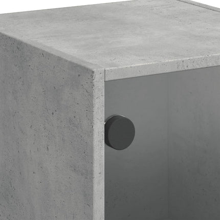 Credenza con Ante in Vetro Grigio Cemento 35x37x109 cm