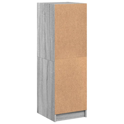 Credenza con Ante in Vetro Grigio Sonoma 35x37x109 cm