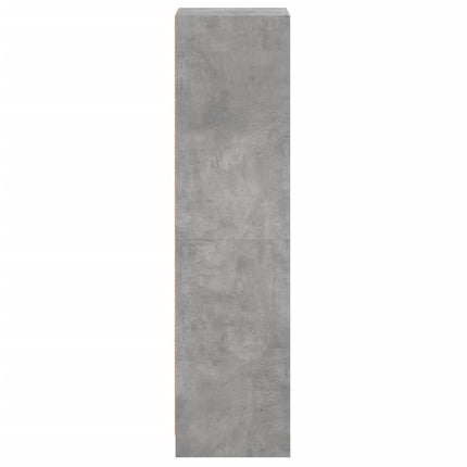 Credenza con Anta in Vetro Grigio Cemento 35x37x142 cm