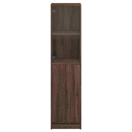Credenza con Anta in Vetro Rovere Marrone 35x37x142 cm
