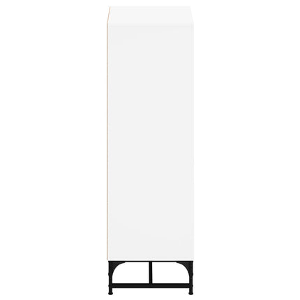 Credenza con Ante in Vetro Bianca 35x37x120 cm