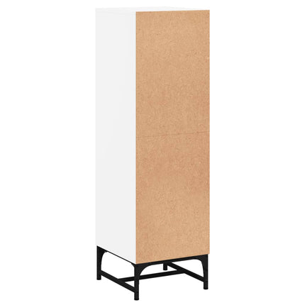 Credenza con Ante in Vetro Bianca 35x37x120 cm
