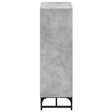 Credenza con Ante in Vetro Grigio Cemento 35x37x120 cm