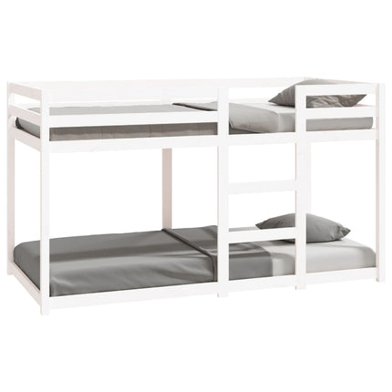 Letto a Castello senza Materasso Bianco 90x190cm Massello Pino