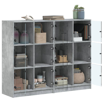 Libreria Ante Grigio Cemento 136x37x109 cm in Legno Multistrato