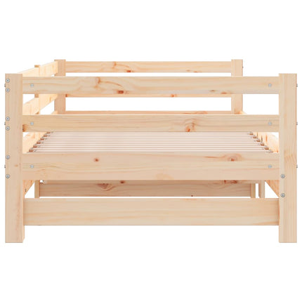 Divano Letto con Letto Estraibile 90x200cm Legno Massello Pino