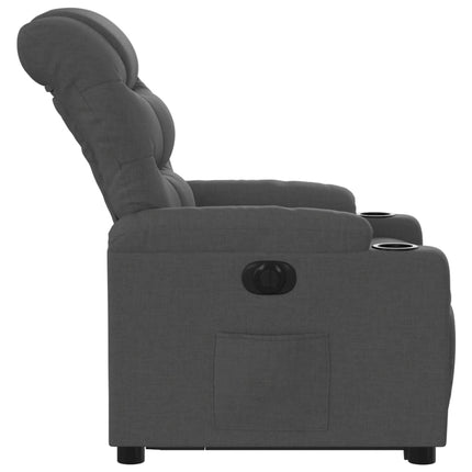 Poltrona Alzapersona Reclinabile Elettrica Grigio Scuro Tessuto