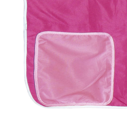 Letto a Soppalco con Tunnel Bambini Rosa 80x200cm Massello Pino