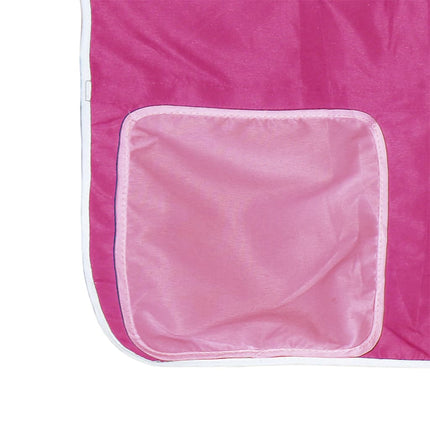Letto a Soppalco con Tunnel Bambini Rosa 90x190cm Massello Pino
