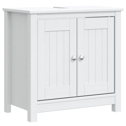 Set Mobili da Bagno 3 pz BERG Bianco in Legno Massello di Pino