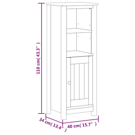 Set Mobili da Bagno 3 pz BERG Bianco in Legno Massello di Pino