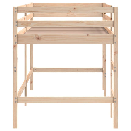 Letto Soppalco con Scala Bambini 80x200cm Massello Pino