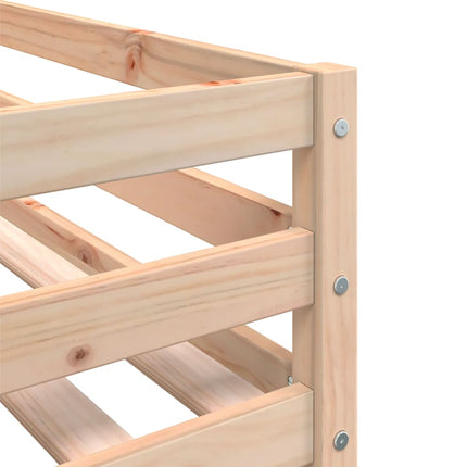Letto Soppalco con Scala Bambini 90x200 cm Legno Massello Pino