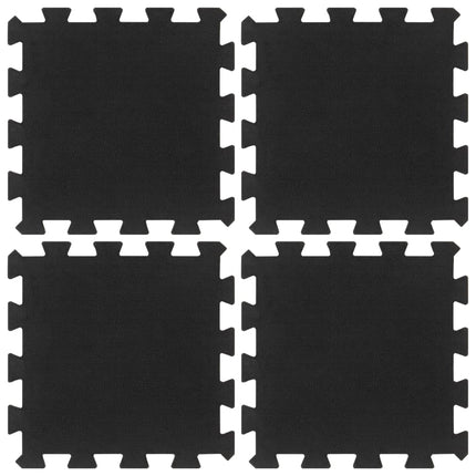 Piastrelle per Pavimenti in Gomma 4 pz Nere 16 mm 30x30 cm