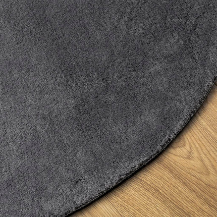 Tappeto a Pelo Corto HUARTE Morbido e Lavabile Antracite ÃƒËœ 80cm