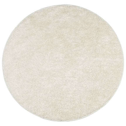 Tappeto a Pelo Lucido Lungo ISTAN Effetto Crema Ø 80 cm